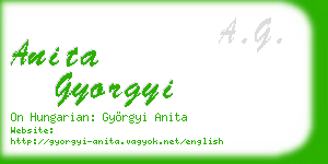 anita gyorgyi business card