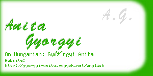 anita gyorgyi business card